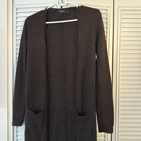 Theory “Torina” brown duster cashmere sweater. Size P - Picture 5 of 9